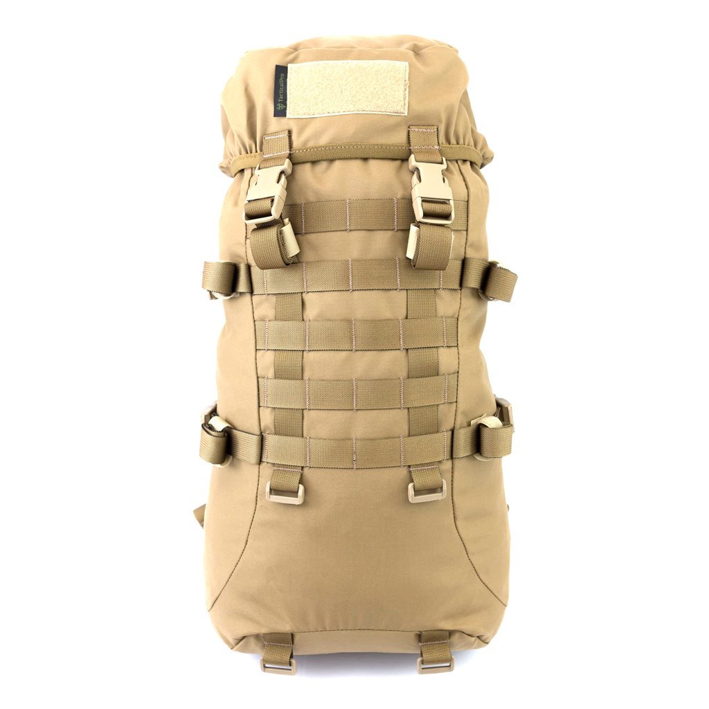 Mochila SCOUT 30 L color coyote con funda interior ajustable y sistema de fijación MOLLE/PALS