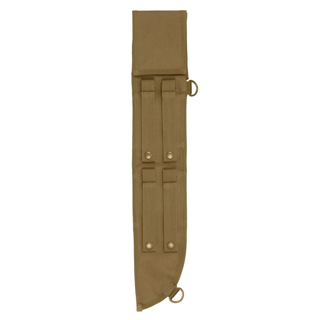 Funda para machete 45 cm negra con bolsillos, 4 enganches MOLLE y anillas en D, poliéster