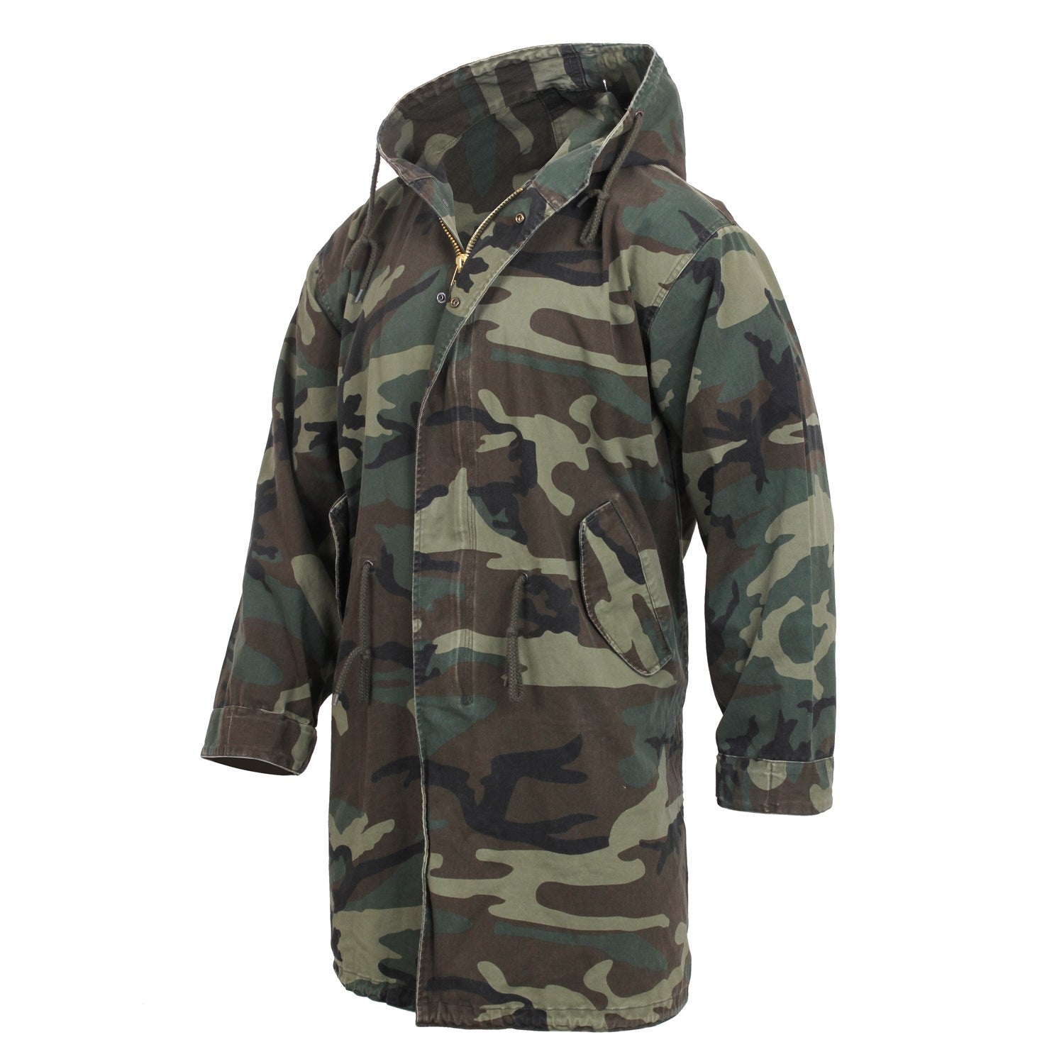 Parka M-51 Fishtail con capucha en camuflaje Woodland