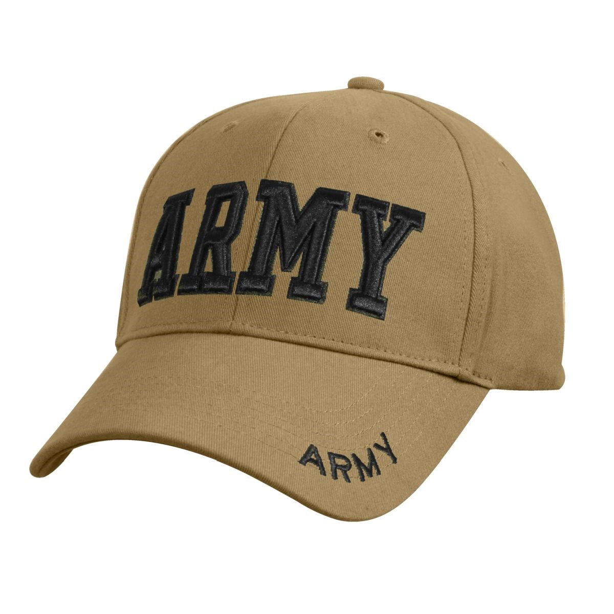 Gorra DELUXE ARMY baseball Woodland perfil bajo con bordado 3D ARMY y visera rígida tipo sándwich