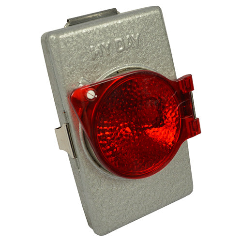 Linterna policial MY DAY plana de chapa con filtro rojo abatible OLIV