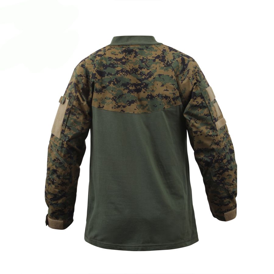 Camisa táctica COMBAT manga larga camuflaje MARPAT con bolsillos en mangas y 3 velcros