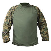 Camisa táctica COMBAT manga larga camuflaje MARPAT con bolsillos en mangas y 3 velcros