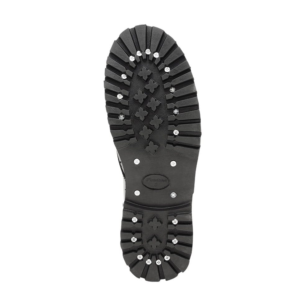 Botas PHANTOM negras, 10 ojales, cuero impermeable con puntera metálica