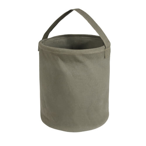 Recipiente de agua plegable de lona verde, vista del producto