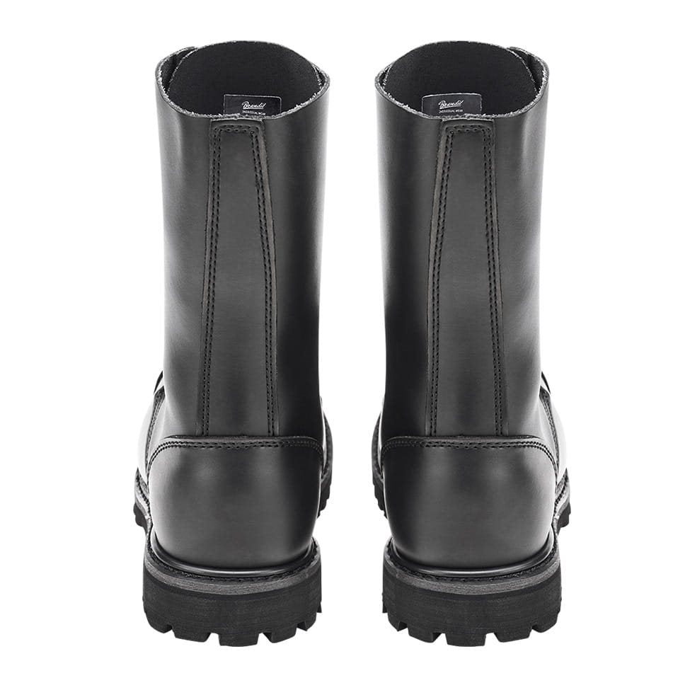Botas PHANTOM negras de cuero impermeable, 14 ojales y puntera metálica
