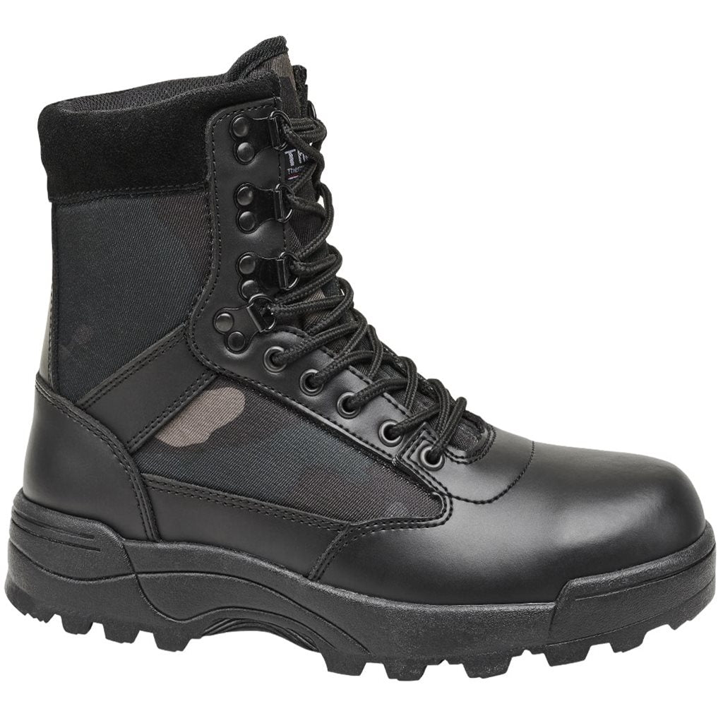 Botas tácticas 9 ojales, cuero y nylon, suela de goma antideslizante y aislamiento Thinsulate