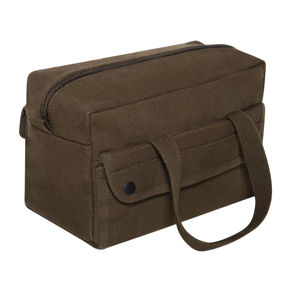 Bolsa pequeña de lona MECHANICS TOOL GI estilo WOODLAND con bolsillos organizadores internos para herramientas