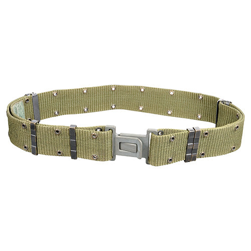 Cinturón militar US LC-2 original verde, usado, nylon 100%, talla M (hasta 89 cm de cintura)