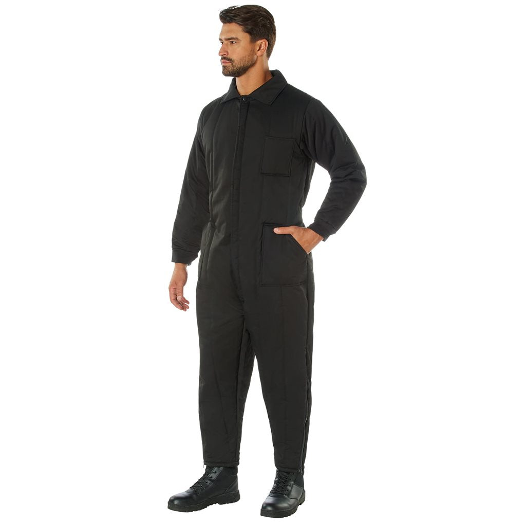 Mono térmico acolchado Rothco negro - tejido resistente de algodón-polyéster, aislamiento para clima frío