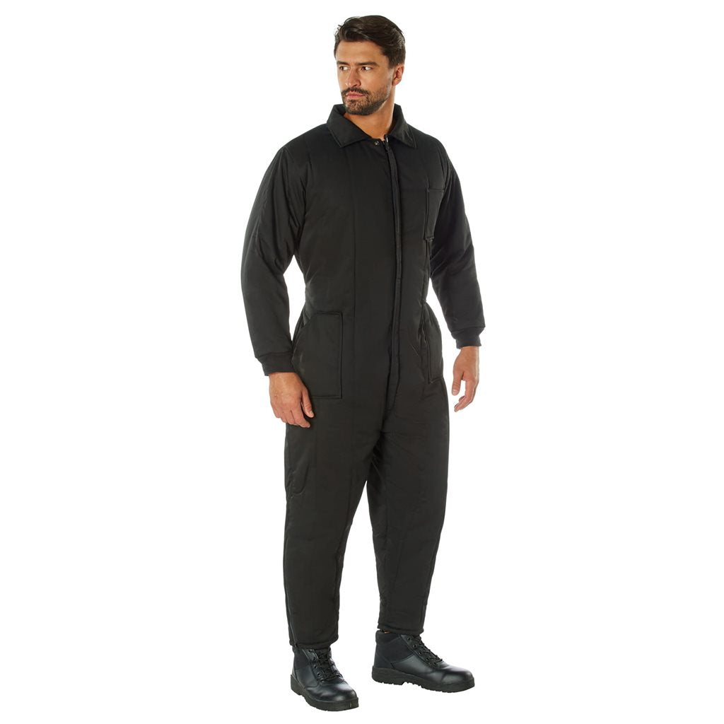 Mono térmico acolchado Rothco negro - tejido resistente de algodón-polyéster, aislamiento para clima frío