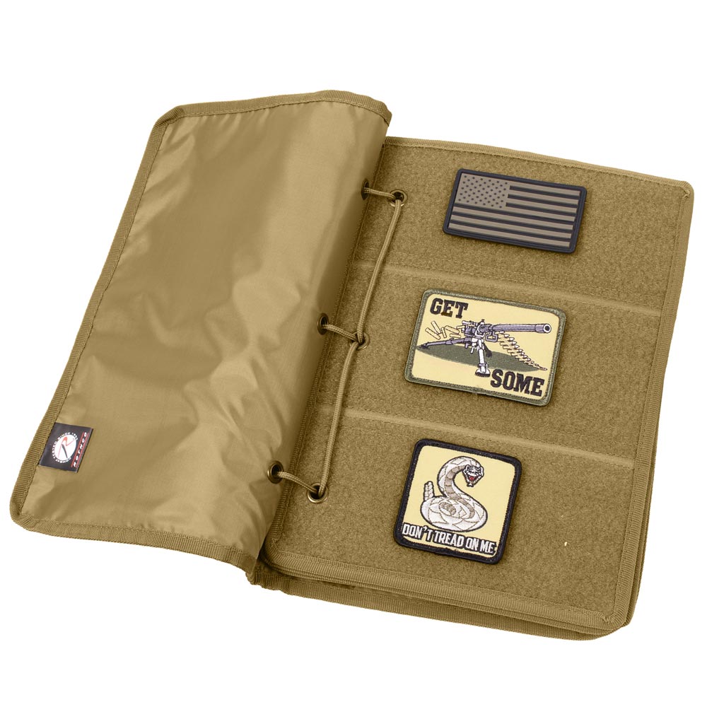 Organizador para parches VELCRO color coyote, 10 caras, 21,5 x 29,8 cm