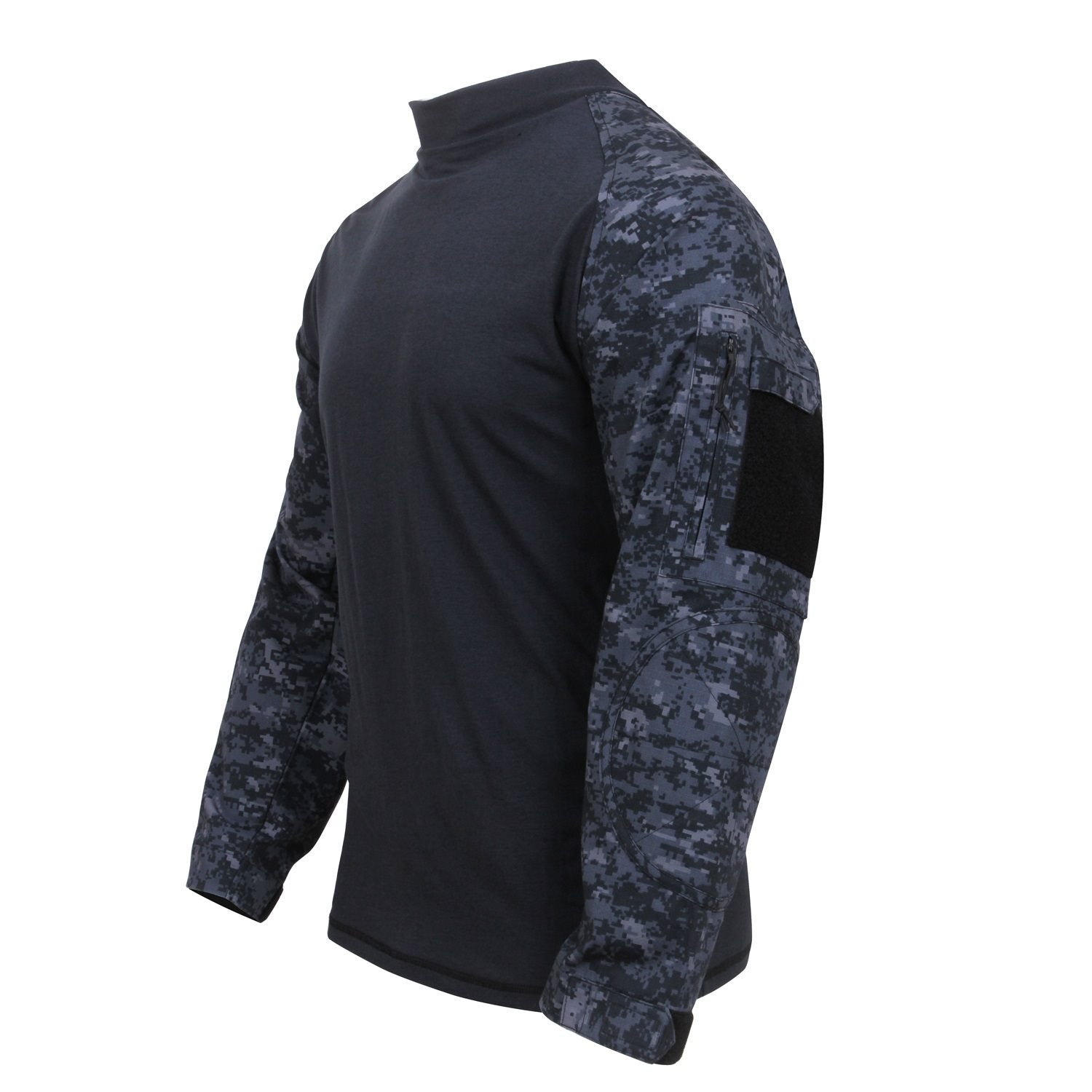 Camisa táctica COMBAT MIDNIGHT DIGITA, manga larga con bolsillos en mangas y 3 velcros en manga derecha
