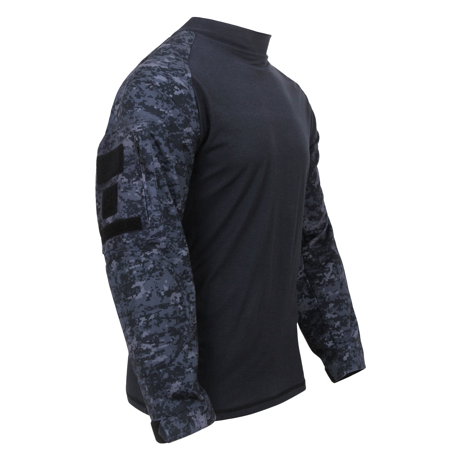 Camisa táctica COMBAT MIDNIGHT DIGITA, manga larga con bolsillos en mangas y 3 velcros en manga derecha
