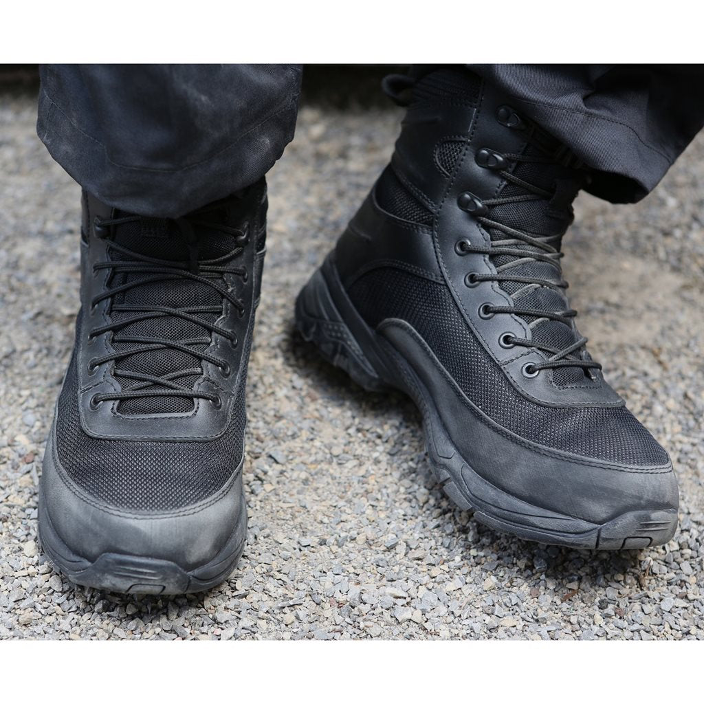 Botas tácticas NEXT GENERATION negras, piel y nylon, suela antideslizante