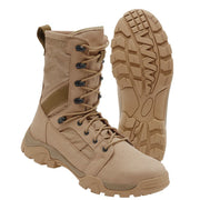 Botas tácticas altas DEFENSE color camel. Nylon 600D y microfibra, suela de goma antideslizante y amortiguadora