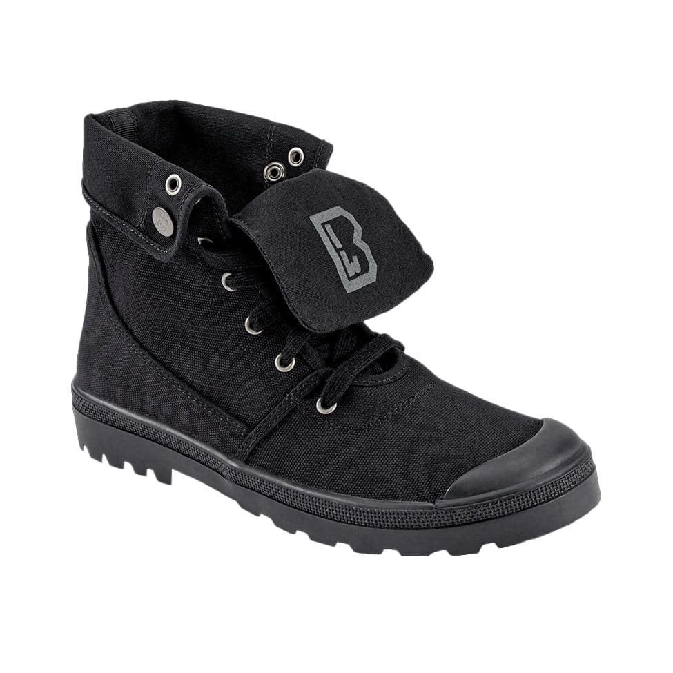 Zapatillas Military Sneaker negras de lona, parte superior 100% algodon