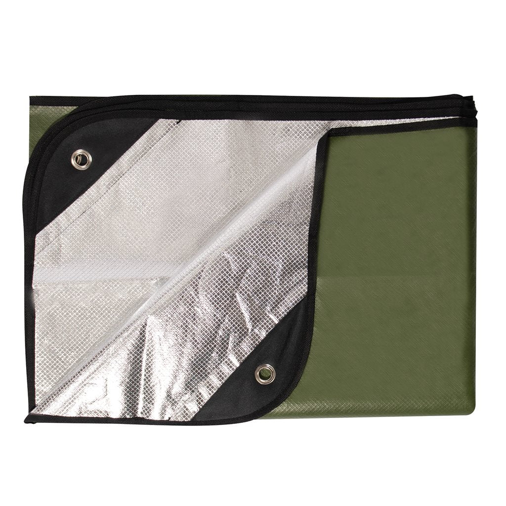 Manta de rescate Celta SURVIVAL verde y plata