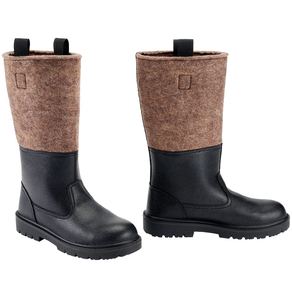 Botas Knobelbecher FILZ de fieltro y cuero marrón