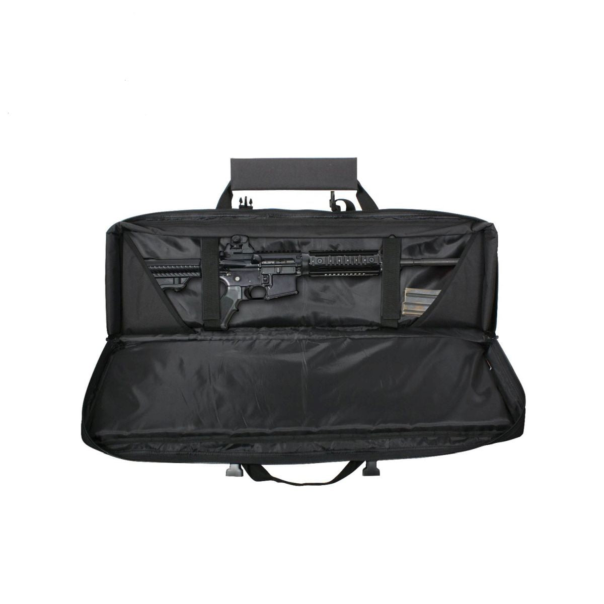 Funda negra para rifle 90 cm con acolchado y bolsillos para accesorios