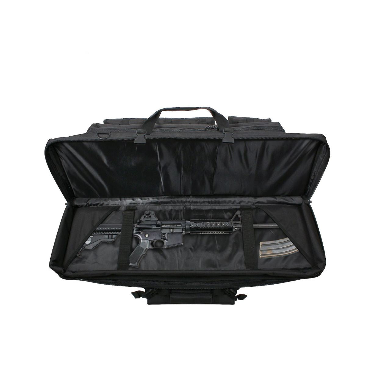 Funda negra para rifle 90 cm con acolchado y bolsillos para accesorios