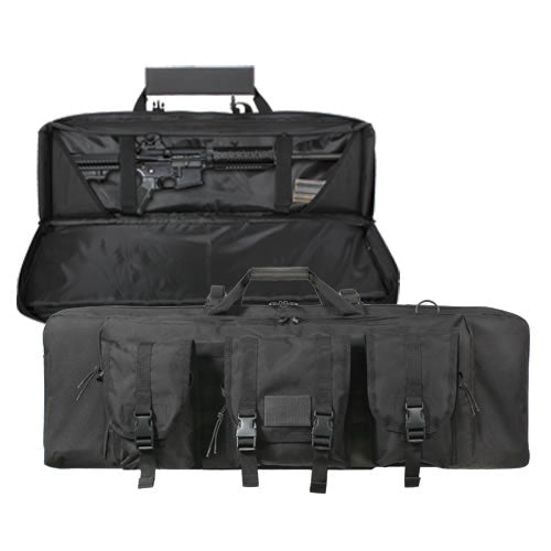 Funda negra para rifle 90 cm con acolchado y bolsillos para accesorios