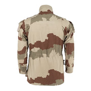 Chaqueta militar francesa Combat T4 S2 rip-stop CCE Desert usada, con bolsillos y paneles de velcro