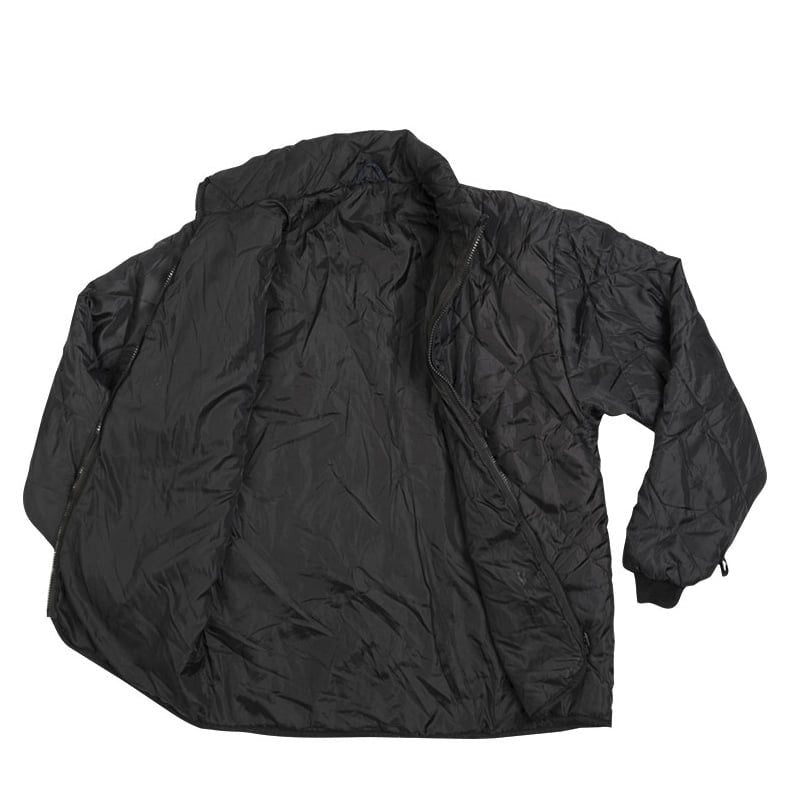 Chaqueta BW acolchada negra usada con cierre de cremallera