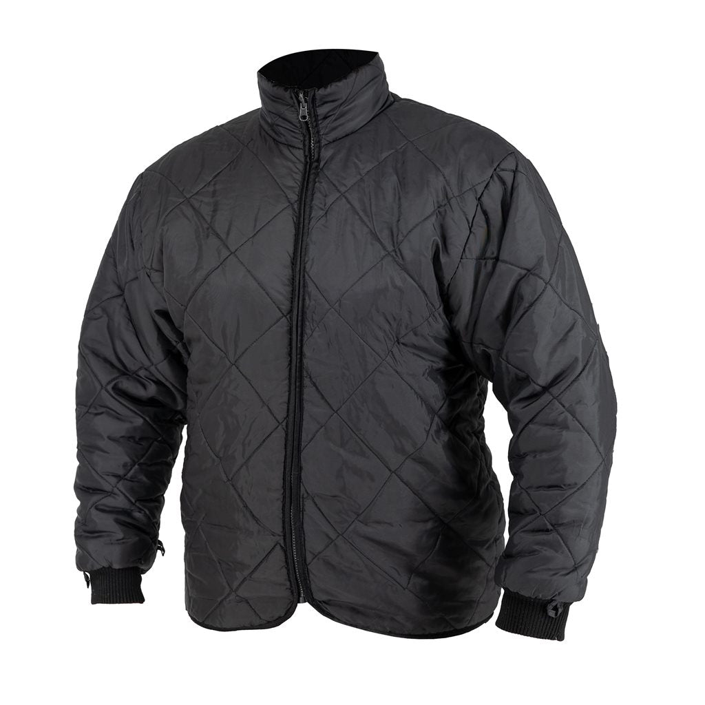 Chaqueta BW acolchada negra usada con cierre de cremallera