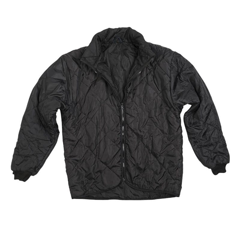 Chaqueta BW acolchada negra usada con cierre de cremallera