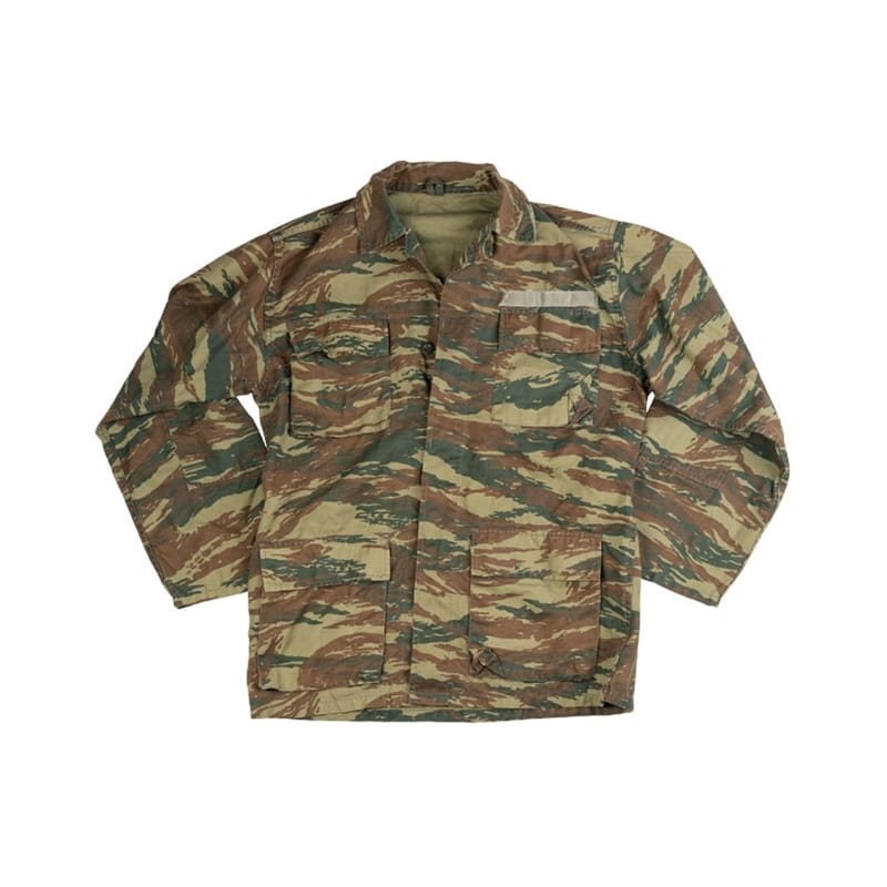 Chaqueta BDU griega Lizard Camo usada, patrón americano, original