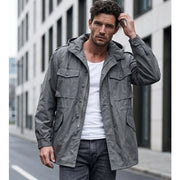 Parka larga austriaca gris, estilo militar, referencia 91038808