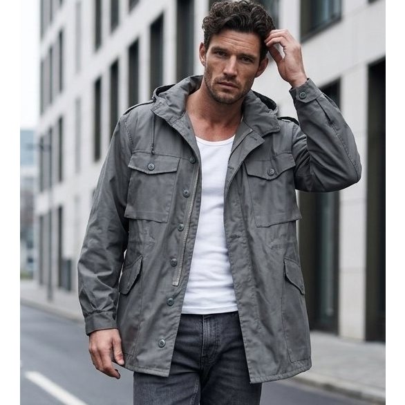 Parka larga austriaca gris, estilo militar, referencia 91038808