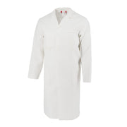 Abrigo BW Kepr blanco usado con cuello y bolsillos