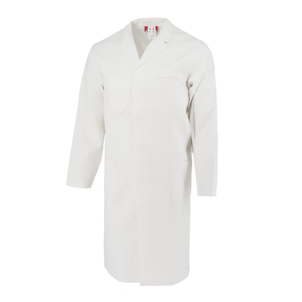 Abrigo BW Kepr blanco usado con cuello y bolsillos