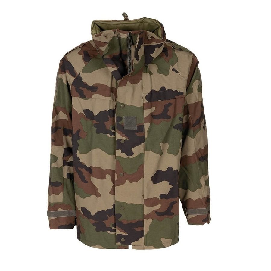 Chaqueta impermeable francesa GORE-TEX 3 láminas CCE TARN usada con capucha y bolsillos laterales