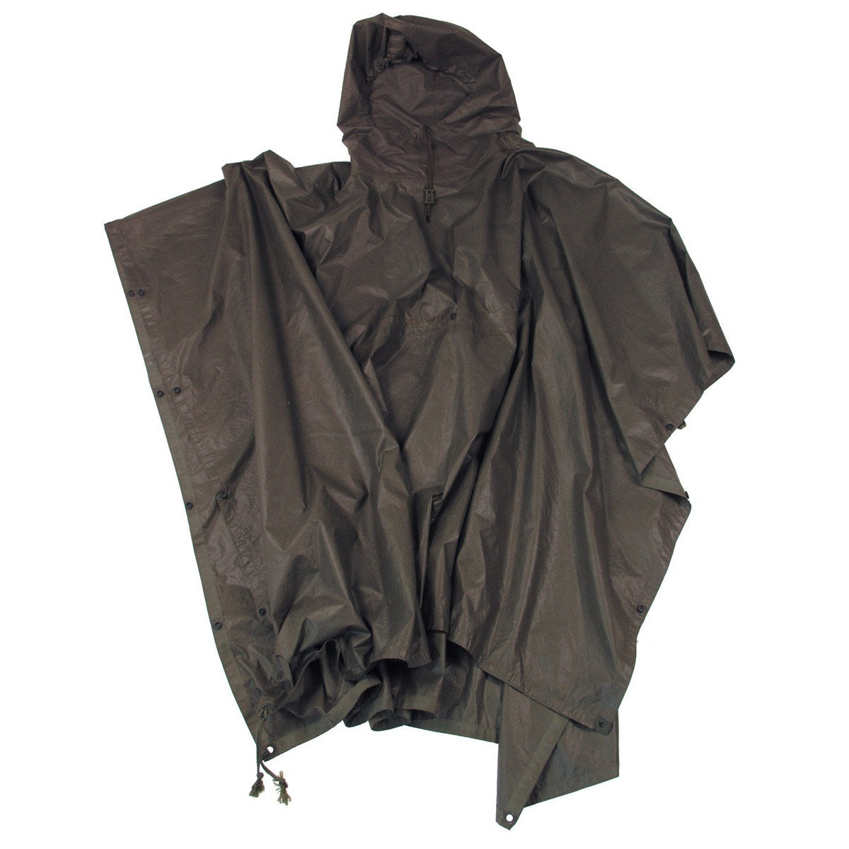 Poncho Bundeswehr verde usado con capucha y ojales