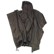 Poncho Bundeswehr verde usado con capucha y ojales