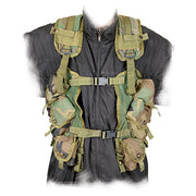 Chaleco táctico US LBV 2 WOODLAND usado, nylon, hombreras acolchadas, ajuste en ancho y largo