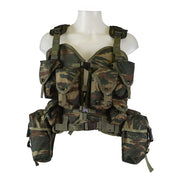 Chaleco chest rig griego LIZARD CAMO con funda para pala verde, ligeramente usado