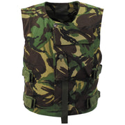 Chaleco británico FLAK de entrenamiento en camuflaje DPM, usado y sin relleno