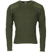 Jersey británico Commando verde usado con refuerzos en hombros y codos