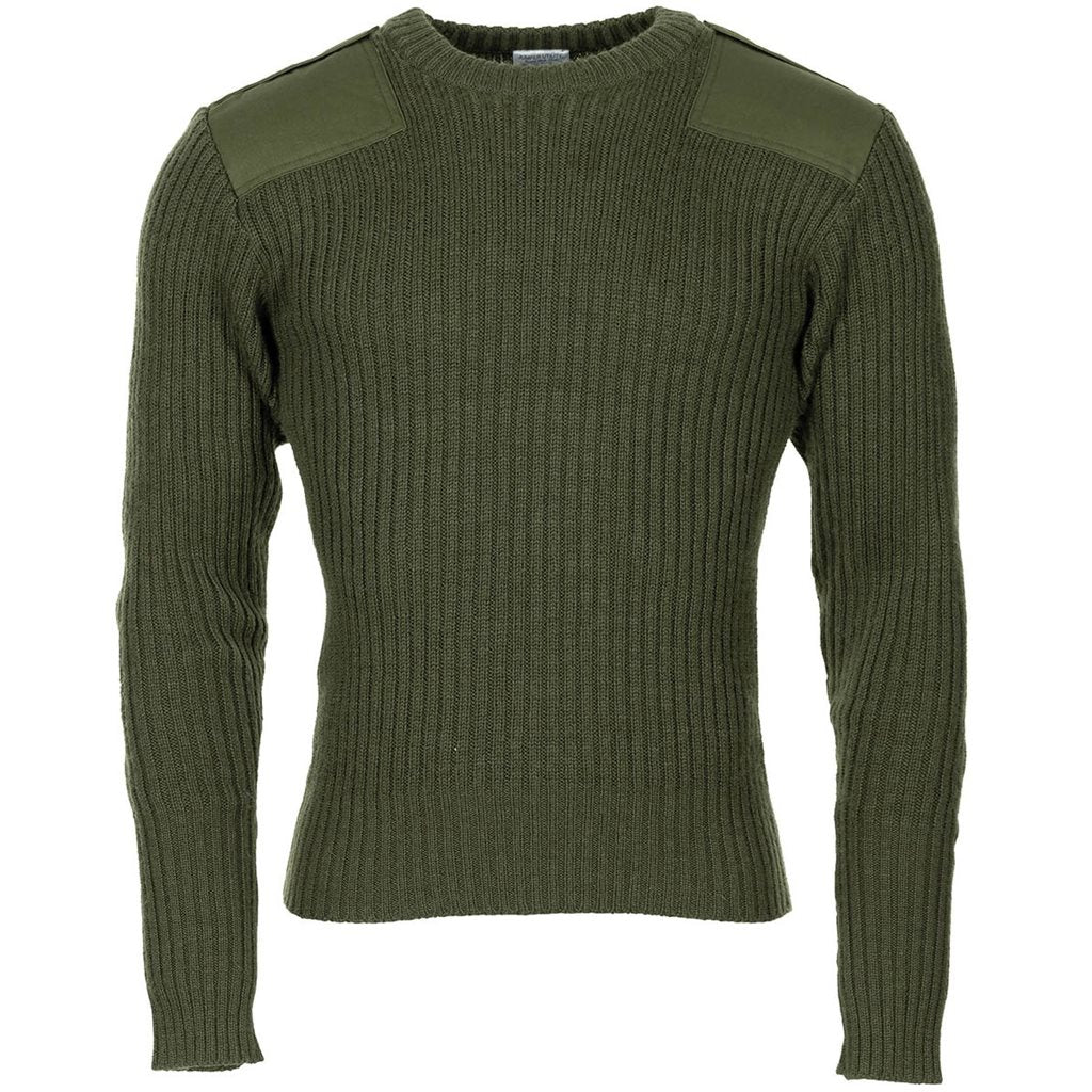 Jersey británico COMMANDO verde usado con refuerzos en hombros y codos