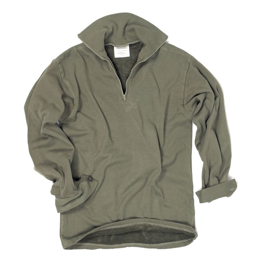 Camiseta funcional británica térmica verde con cremallera (usada)