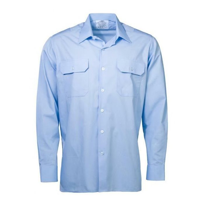 Camisa de servicio BW manga larga, ligeramente usada, 50% algodón 50% poliéster