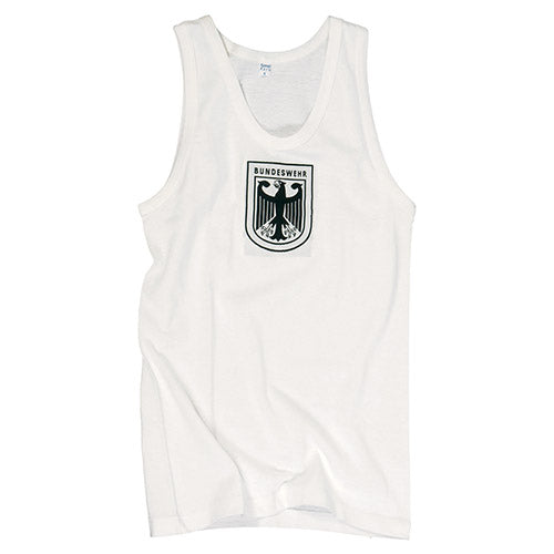 Camiseta interior blanca Bundeswehr con águila, 100 % algodón