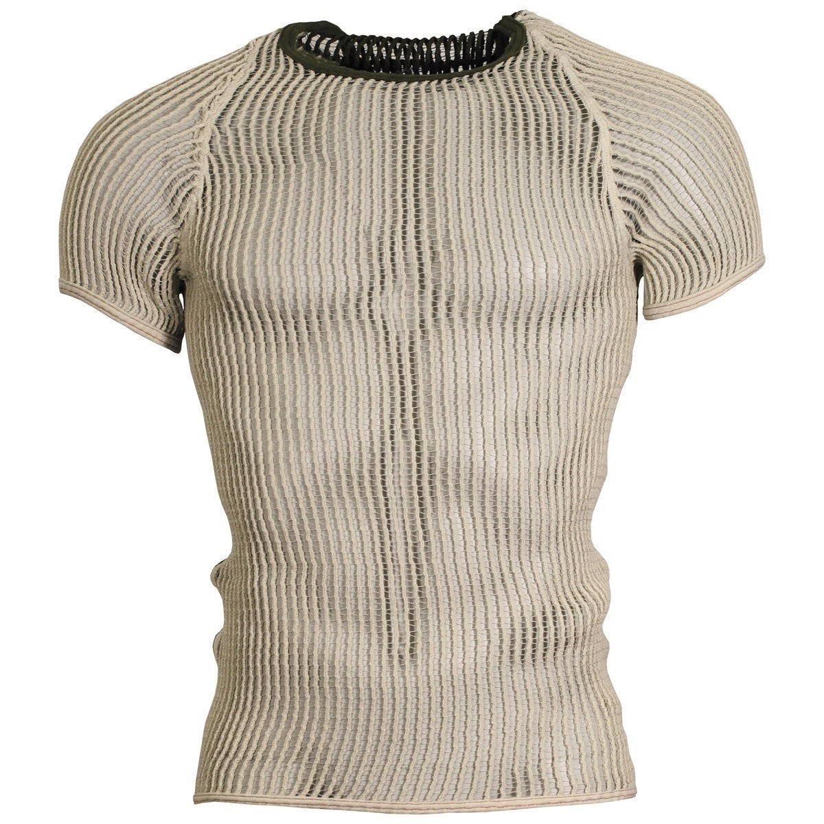 Camiseta danesa de malla, manga corta, blanco y verde