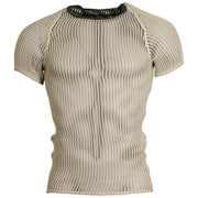 Camiseta danesa de malla, manga corta, blanco y verde