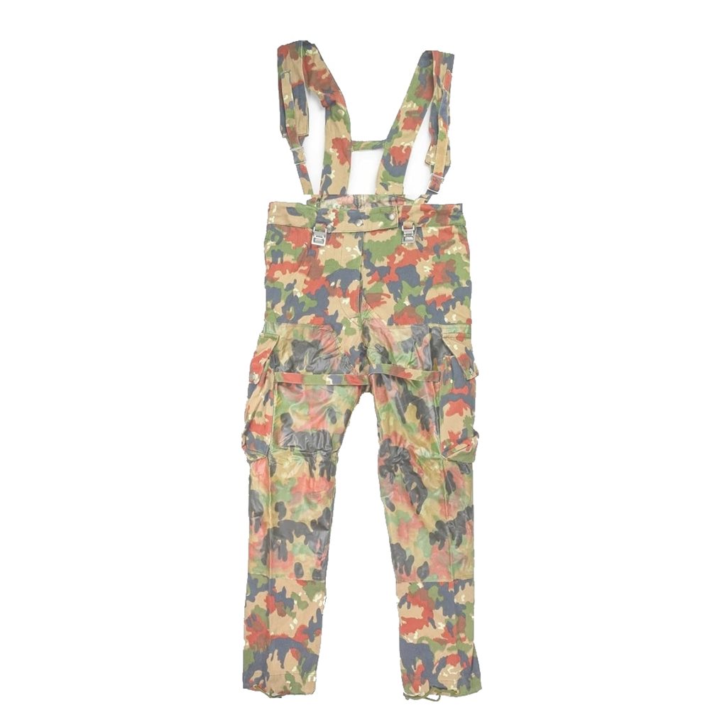 Pantalones de campo suizos SCHWEIZ TARN usados con tirantes