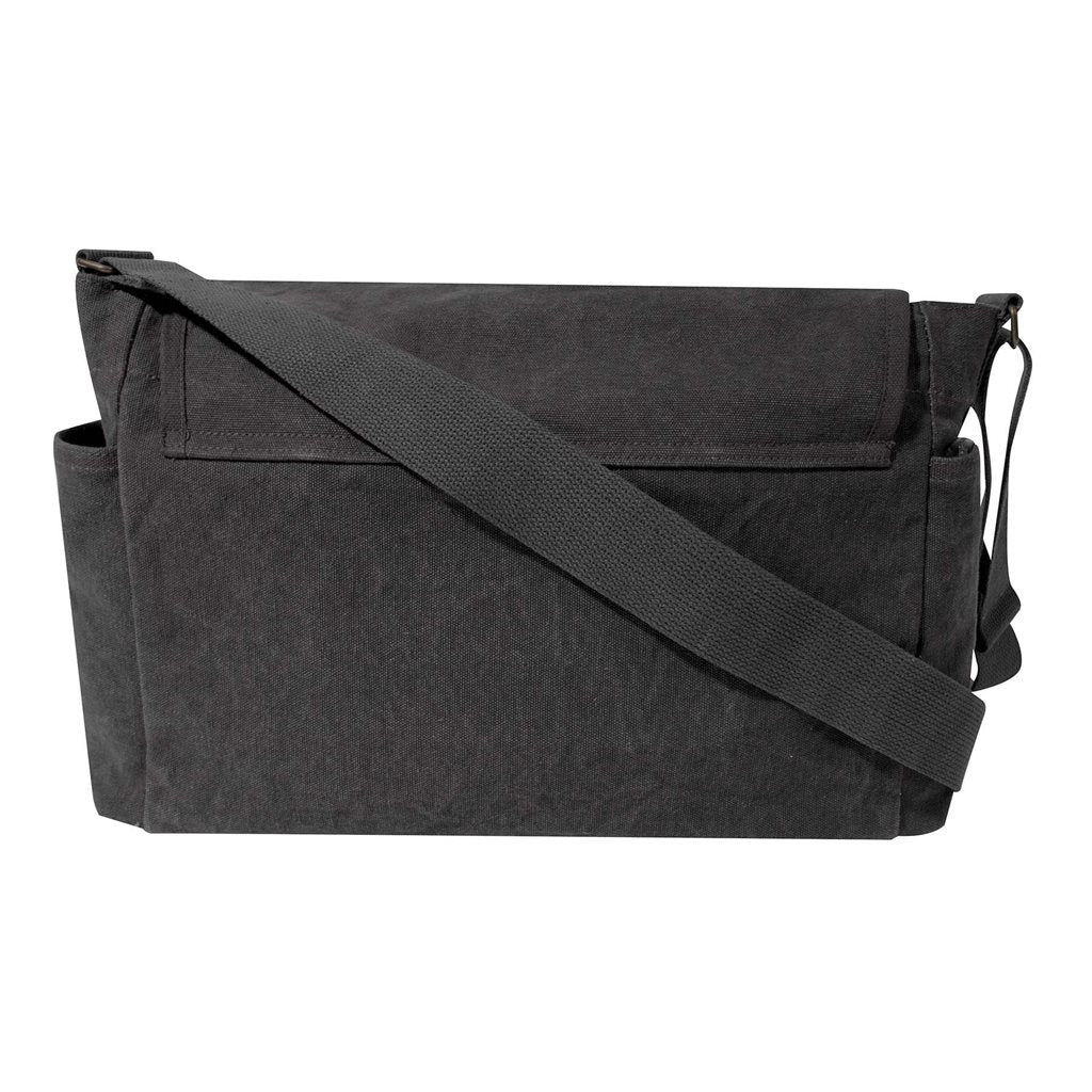 Bolso vintage bandolera 38 x 28 x 15 cm en lona de algodón resistente